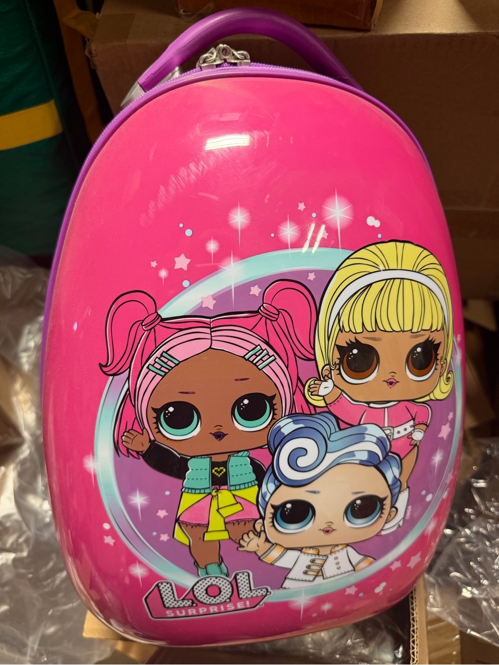 L.O.L. Surprise! Hot Pink Hard Shell Case Carry-On with Multicolor Character Art